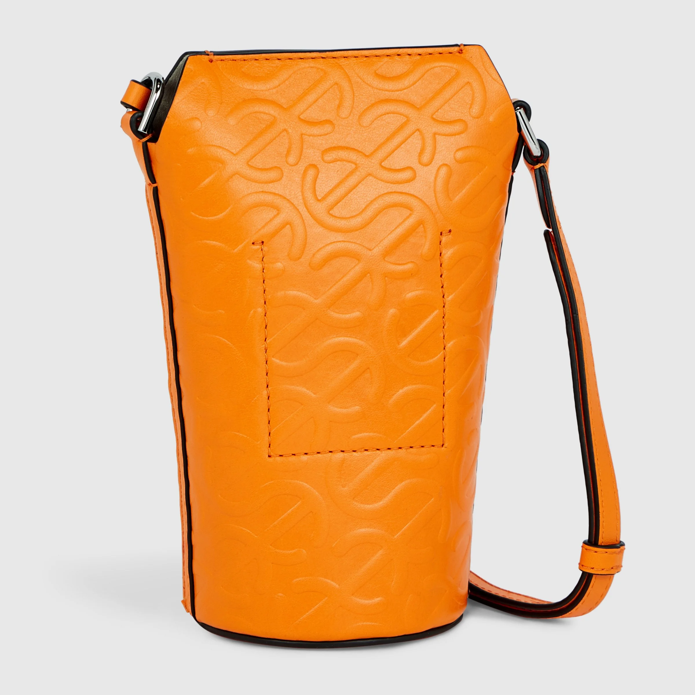 ECCO Pot Bag Umhängetasche aus Leder Orange 9X19X9 cm