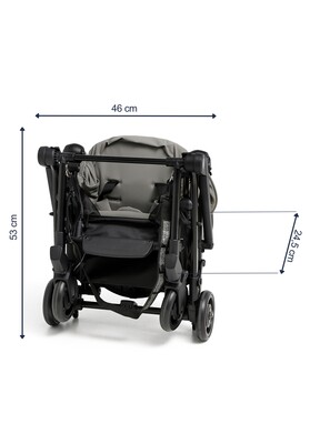 Beemoo Easy Fly 4 Trille inkl. Breezy Kalesje, Stone Grey/Grey Melange