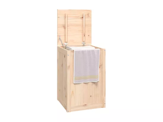 Boîte à linge 44x44x66 cm Bois massif de pin