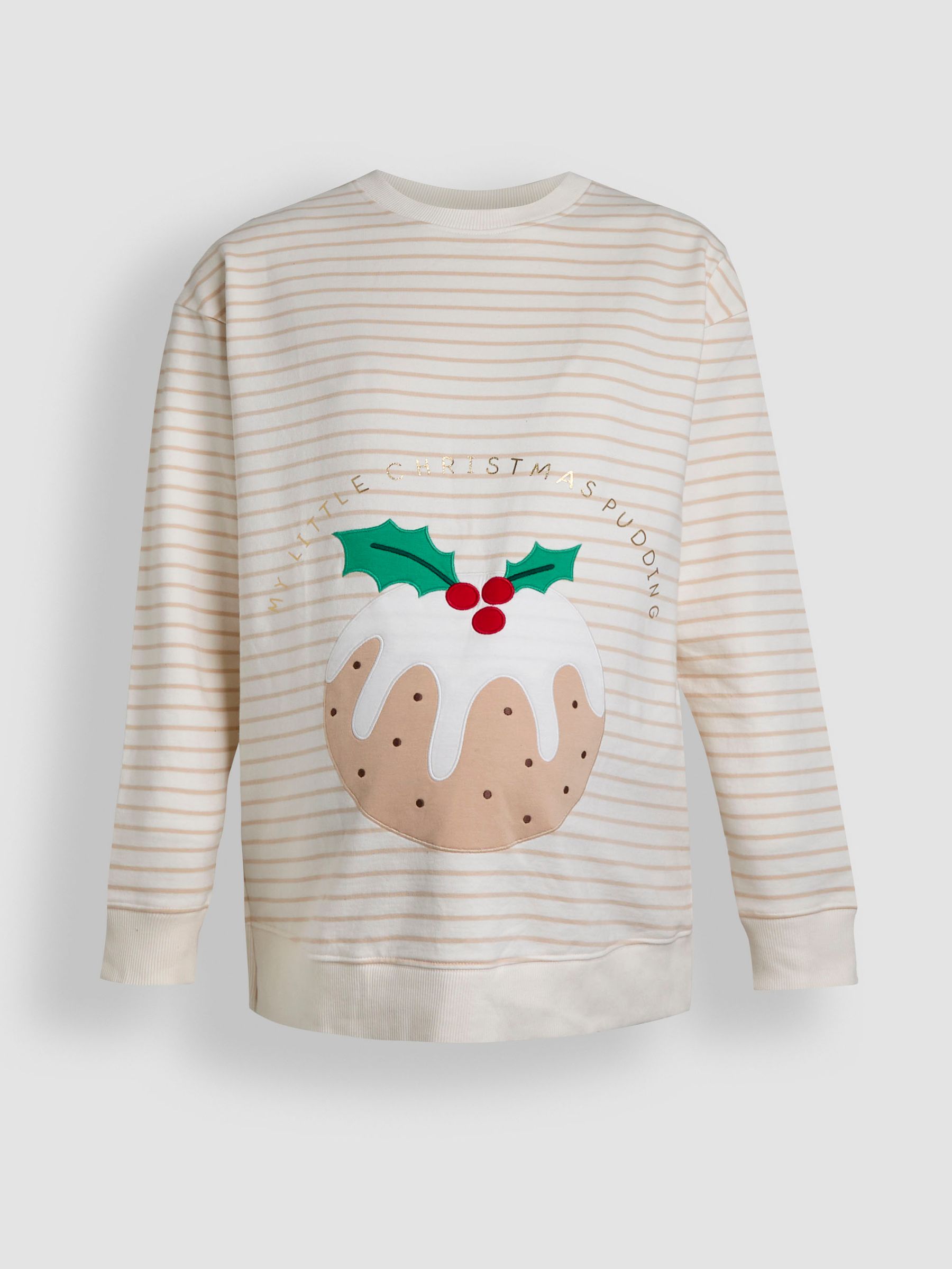 JoJo Maman Bébé zwangerschapssweatshirt met kerstpudding