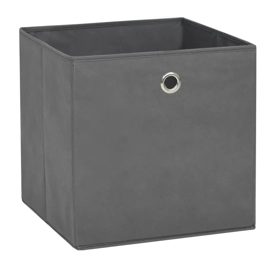 vidaXL - Opbergbox - Grijs - Stof - 4 stuks