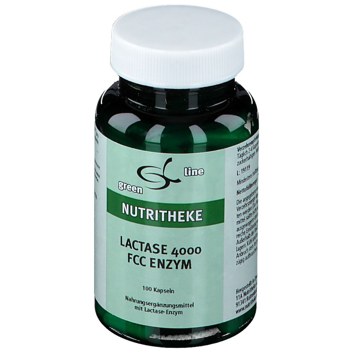 green line NUTRITHEKE Lactase 4000 FCC Enzym