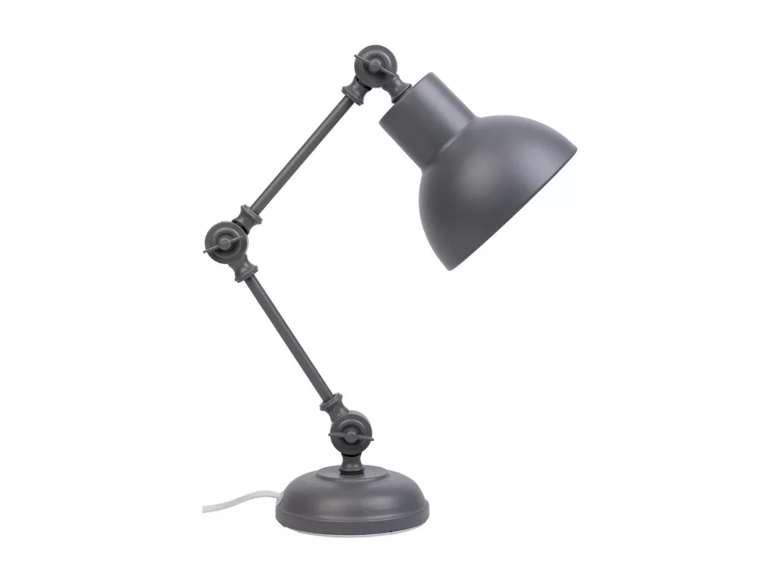 Lampe de bureau en métal gris 22x14x45h