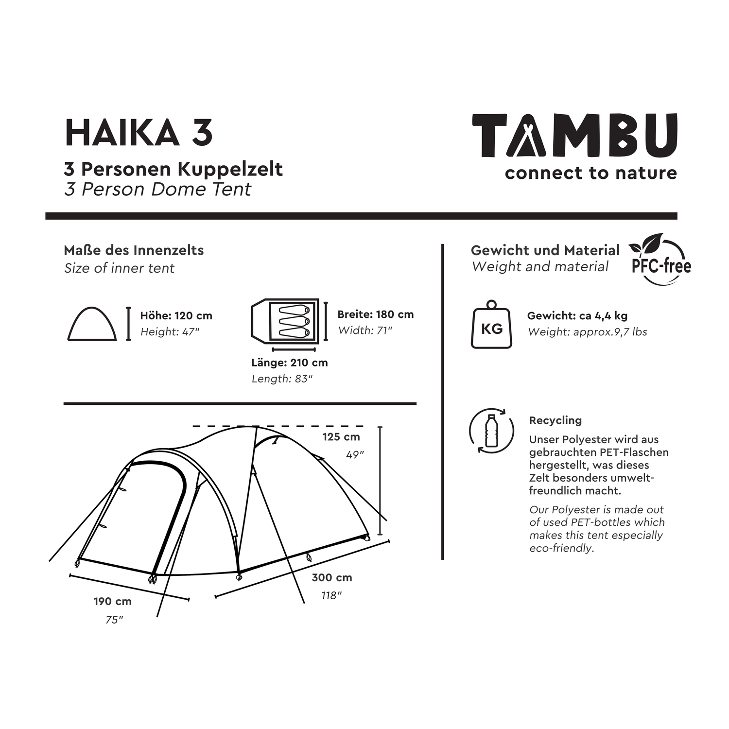 Tambu Haika 3 koepeltent
