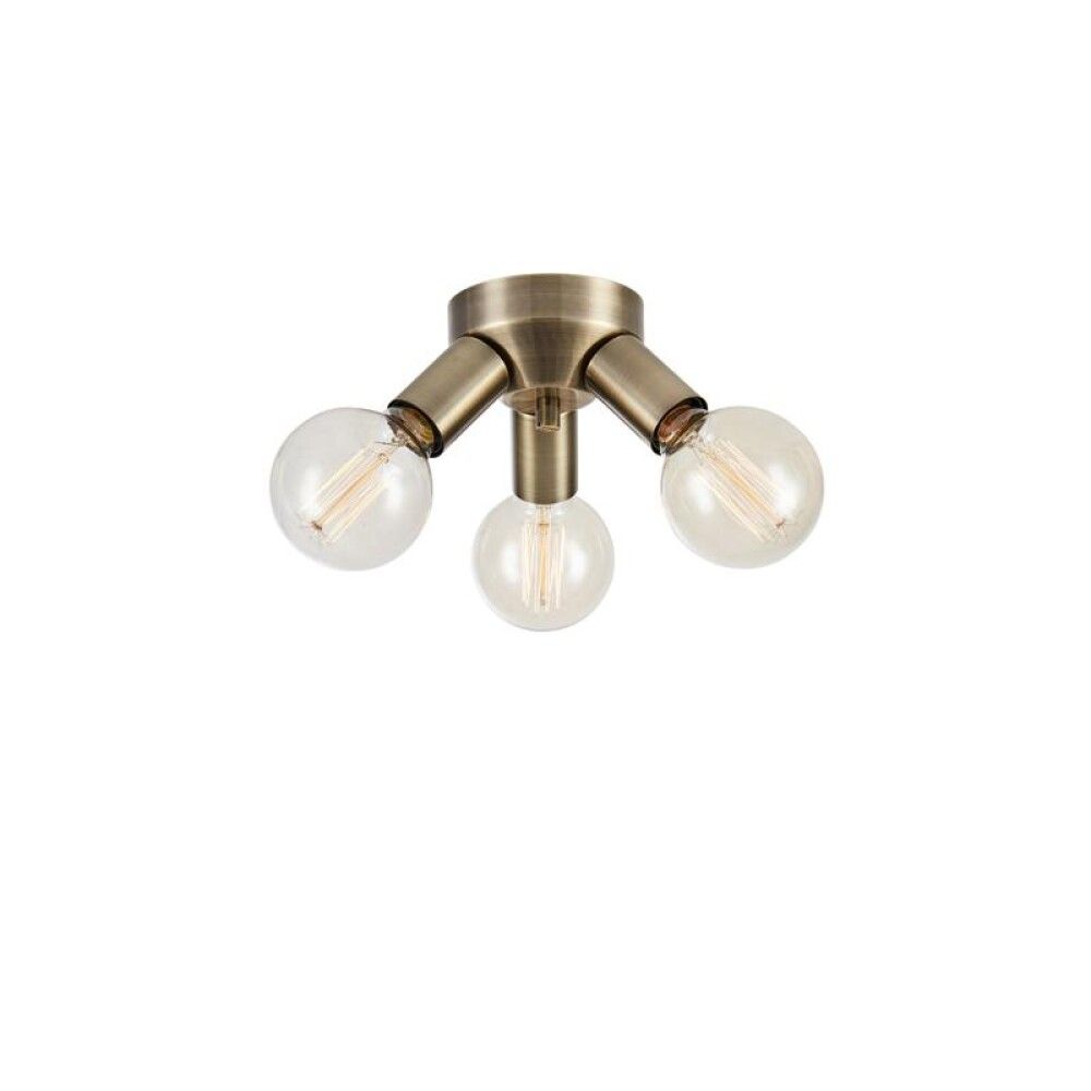 TAKLAMPE MARKSLÖJD MAZZO 3L ANTIKMESSING