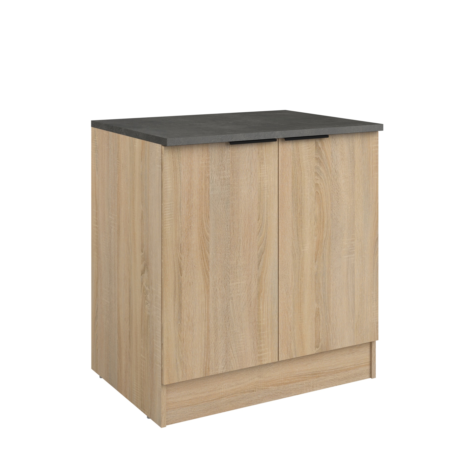 Parisot Küche mit Buffet FUMAY 21Eiche/Beton-Optik ca. 300 x 186 x 60 cm