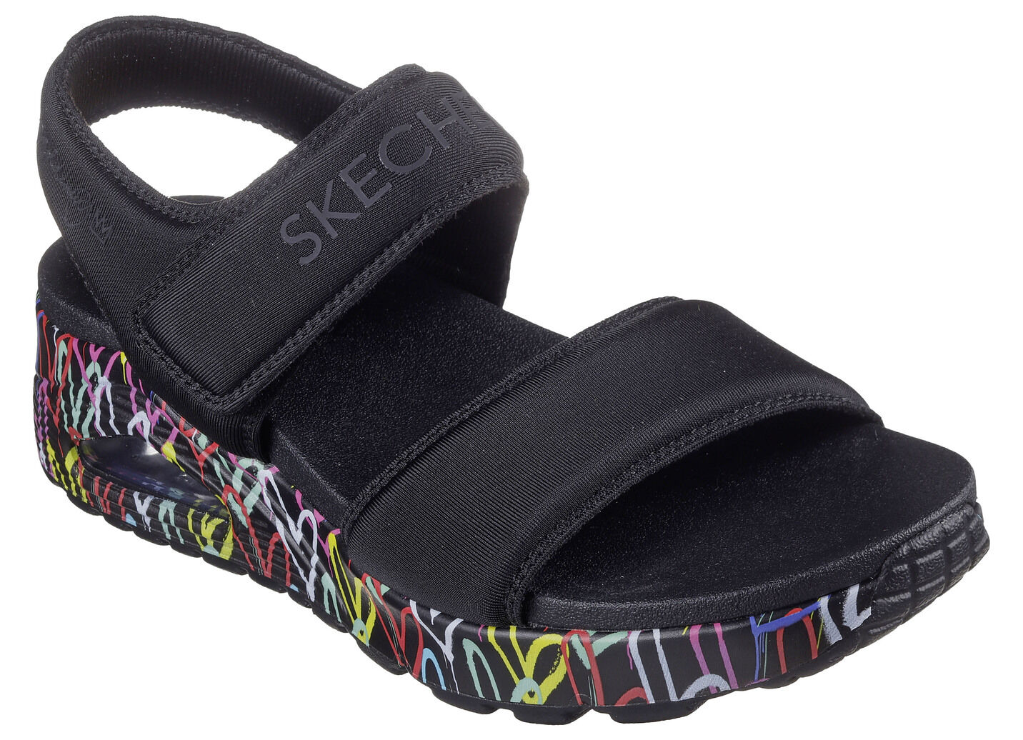 SKECHERS Sandale aus gepolstertem Textilmaterial