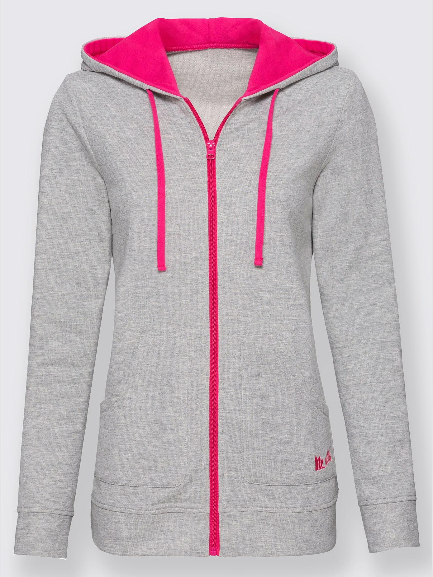 Sweat chiné détails contrastés avec capuche