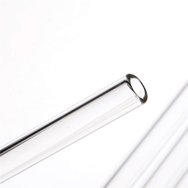 (11-tlg. Set) 20cm Glas Strohhalme Gebogen Wiederverwendbare Trinkhalme inkl. Reinigungsbürsten - Schwarz