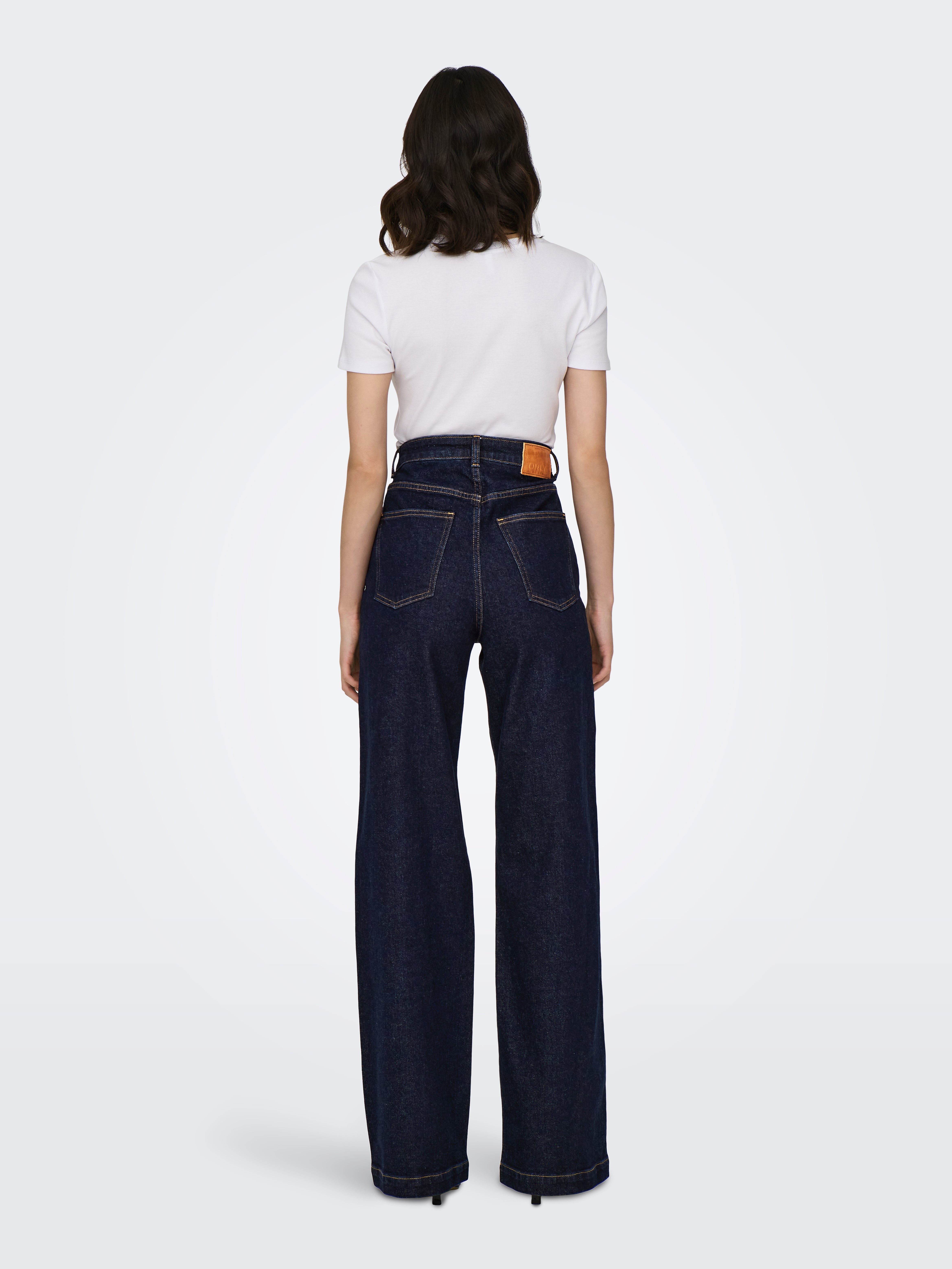 ONLHOPE Sehr hohe Taille Weiter Beinschnitt Jeans Dark Blue Denim