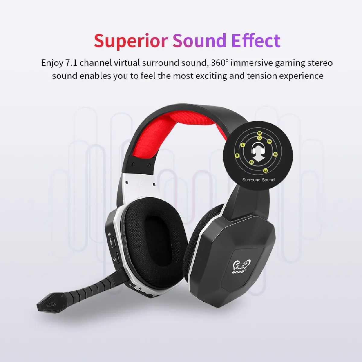 Universal Casque de jeu sans fil 7.1