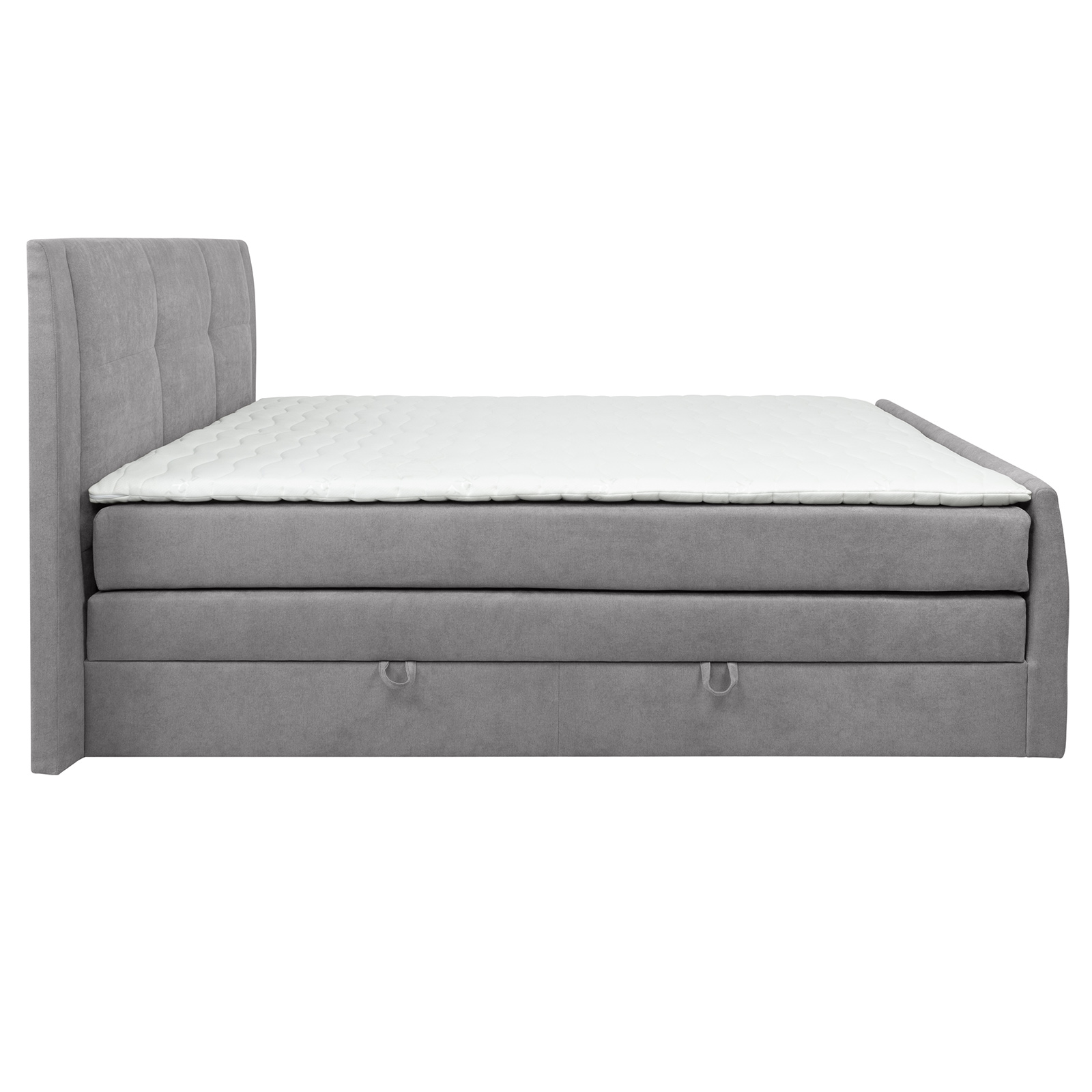 Boxspringbett - grau - H3 - mit Bettkasten - 180x200 cm