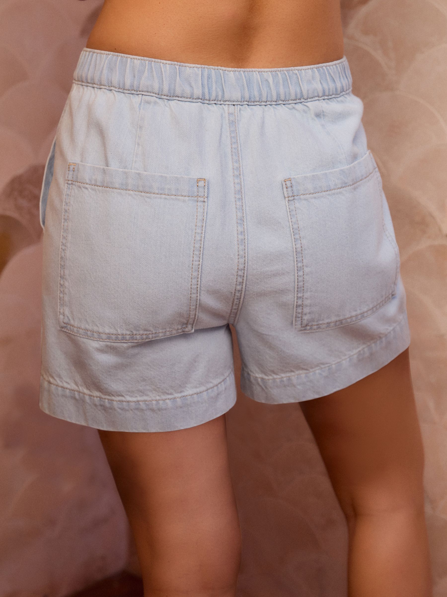 Gebleekt - Utility Lichtgewicht 100% katoenen denim shorts