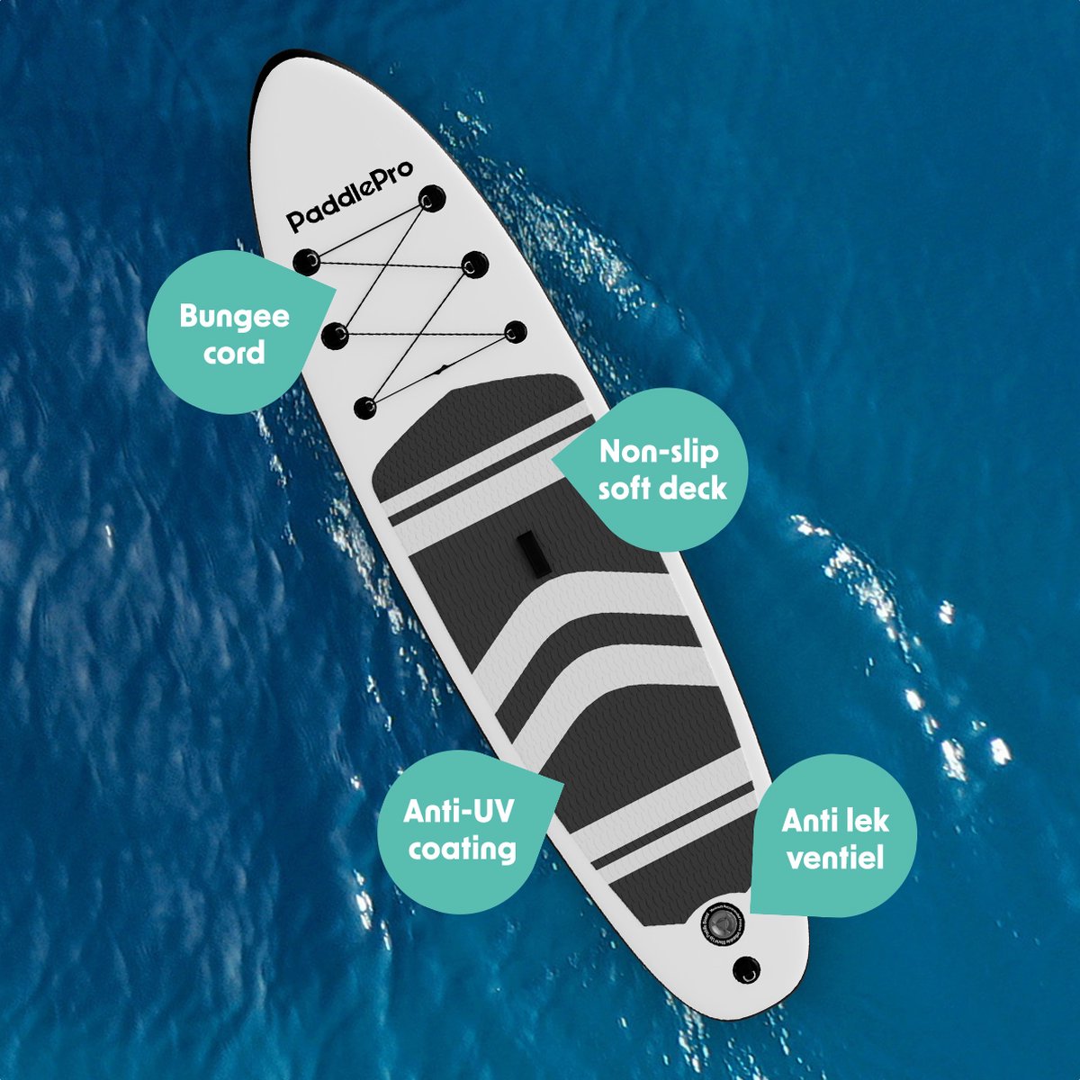 Lifegoods paddlepro sup board - white/black