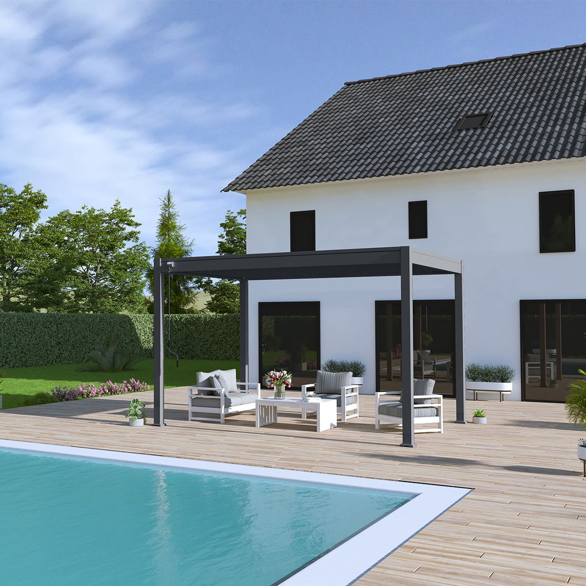 Novum ORION 360 x 400 terrasoverkapping - Black
