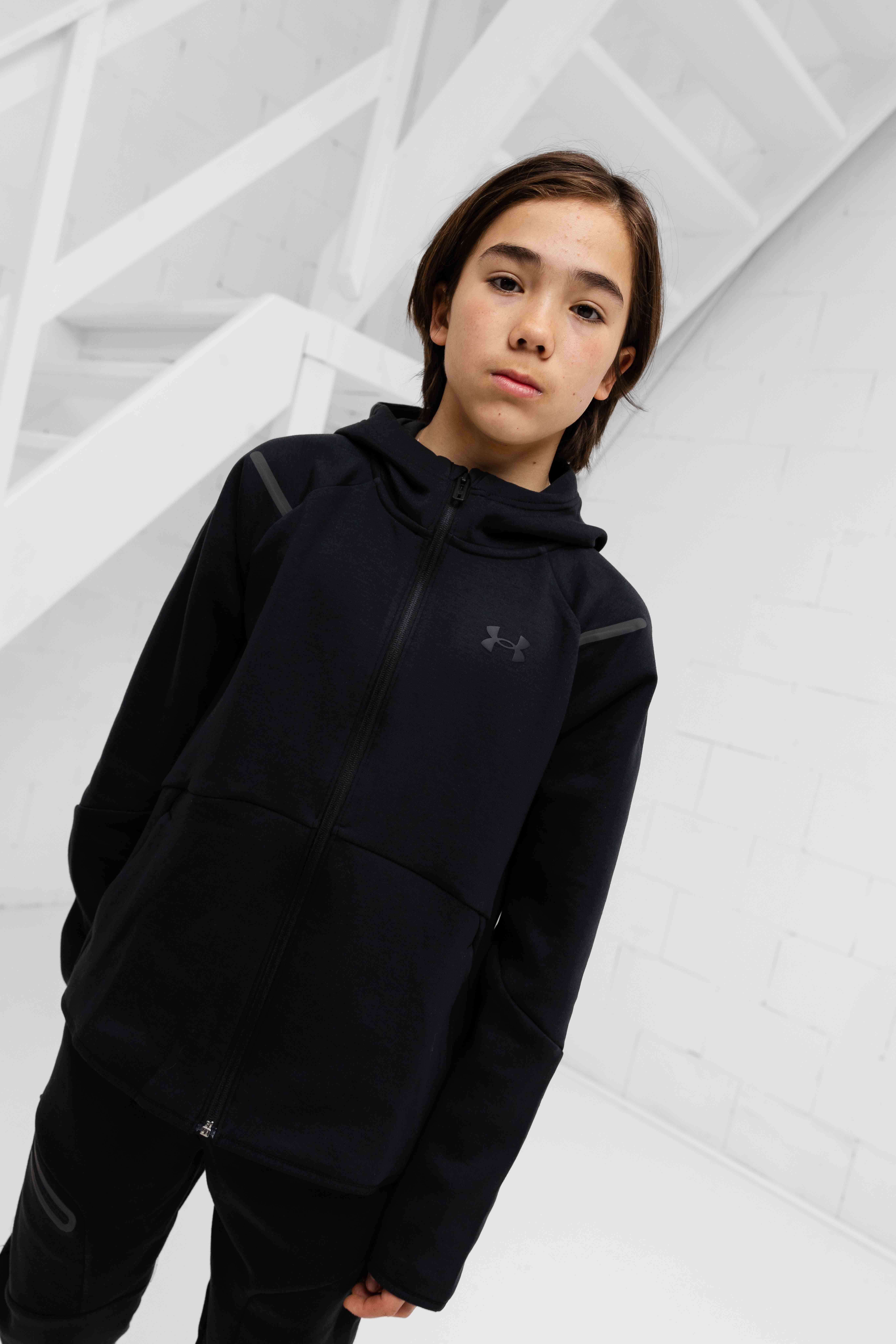 Under Armour Unstoppable Fleece Trainingspak Kids Zwart