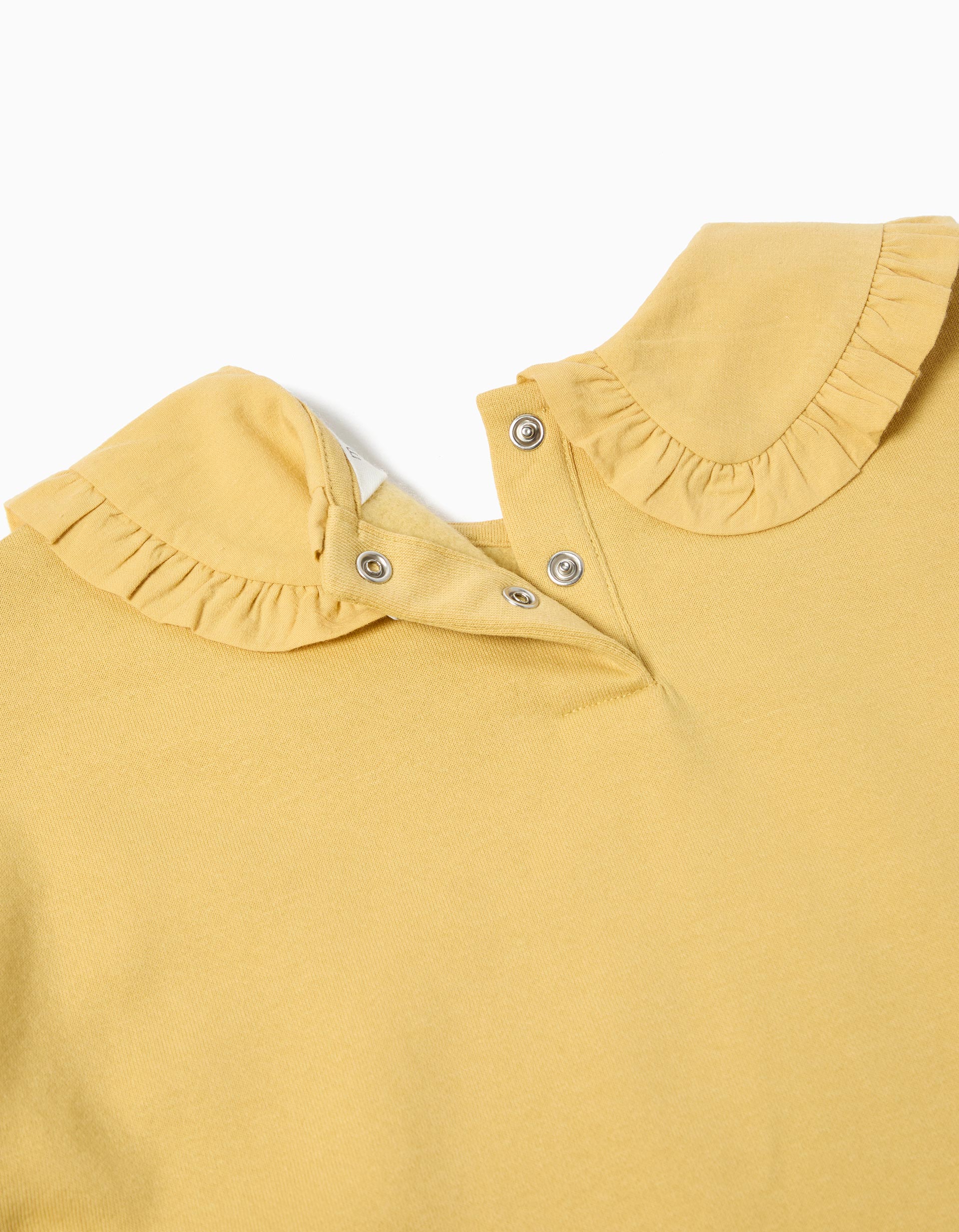 Sweatshirt com Gola, Menina, Amarelo Claro
