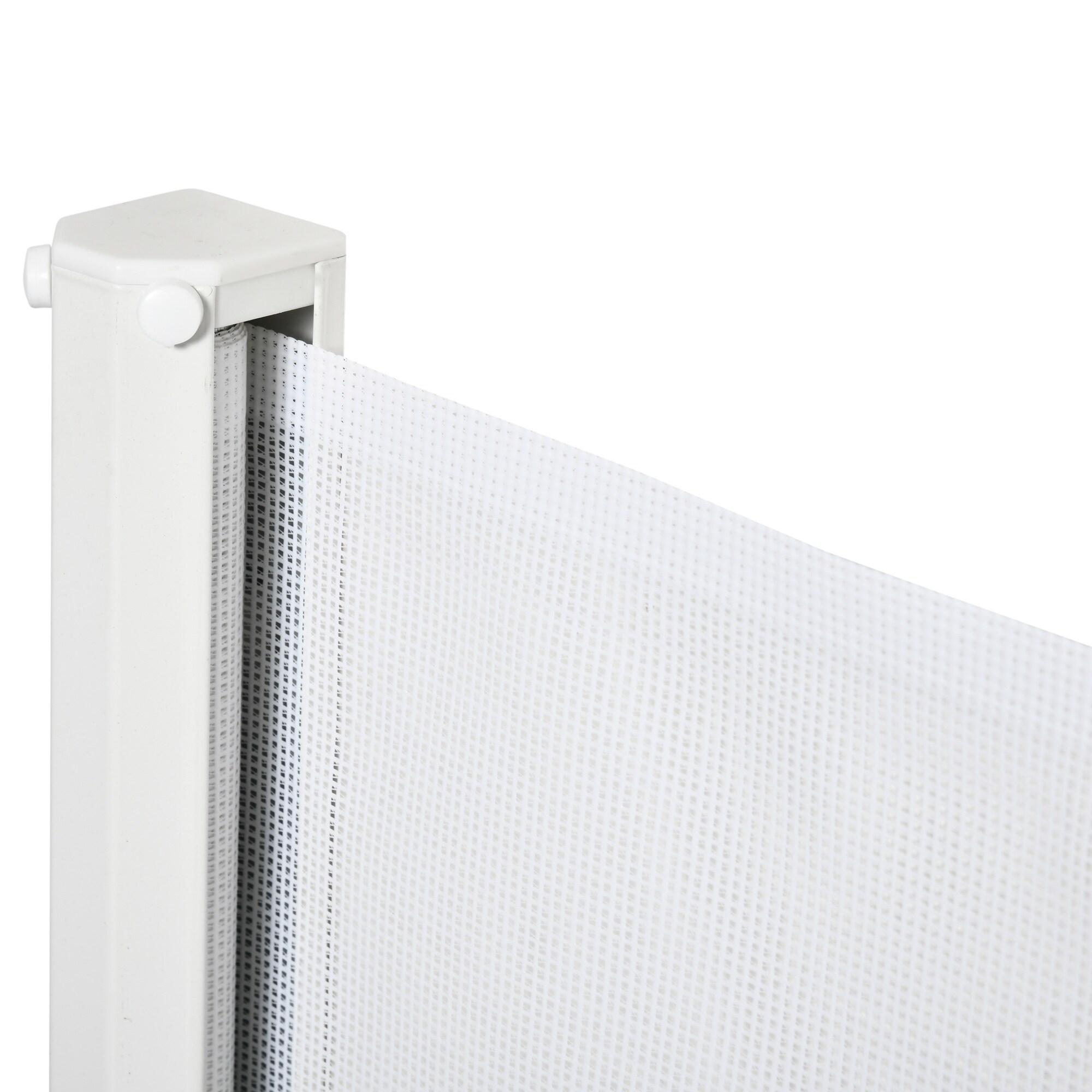 PawHut Hunde-Trennwand mit automatischer Aufrollenfunktion weiß 115L x 5,5B x 82,5H cm