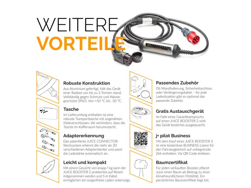 Juice Technology Mobile Wallbox JUICE BOOSTER 2 Basic Set E Die flexible 3-in-1-Ladelösung für Elektrofahrzeuge für zuhause oder unterwegs