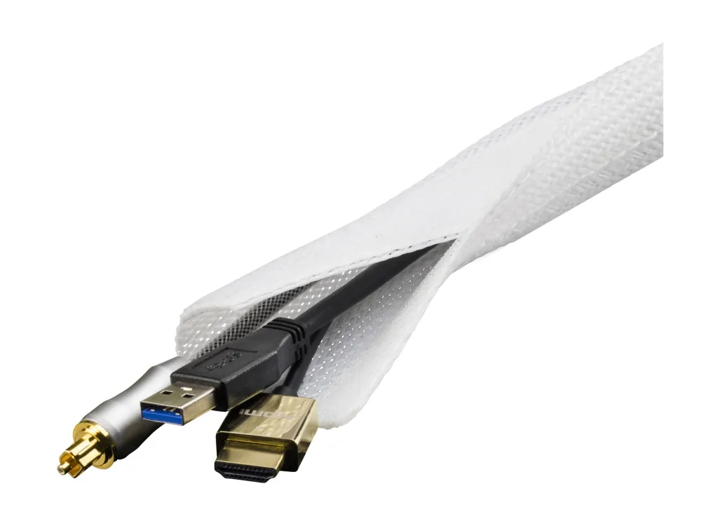 DELTACO - Kabelisolering - hvid - 3 m