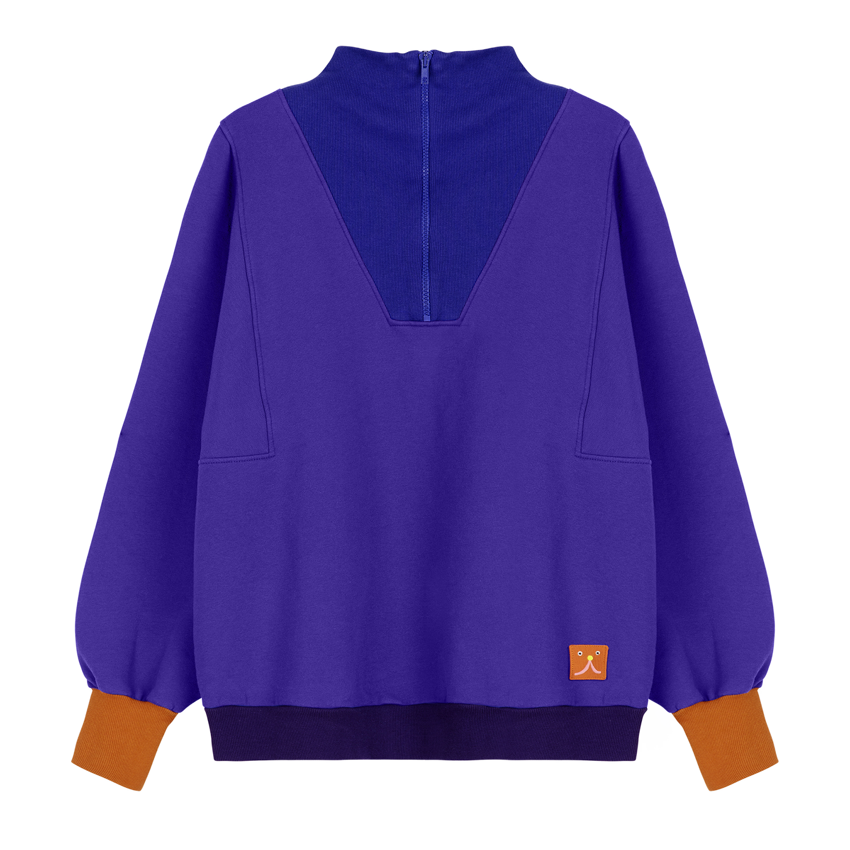 Pull ample col montant en coton mélangé | Multicolore