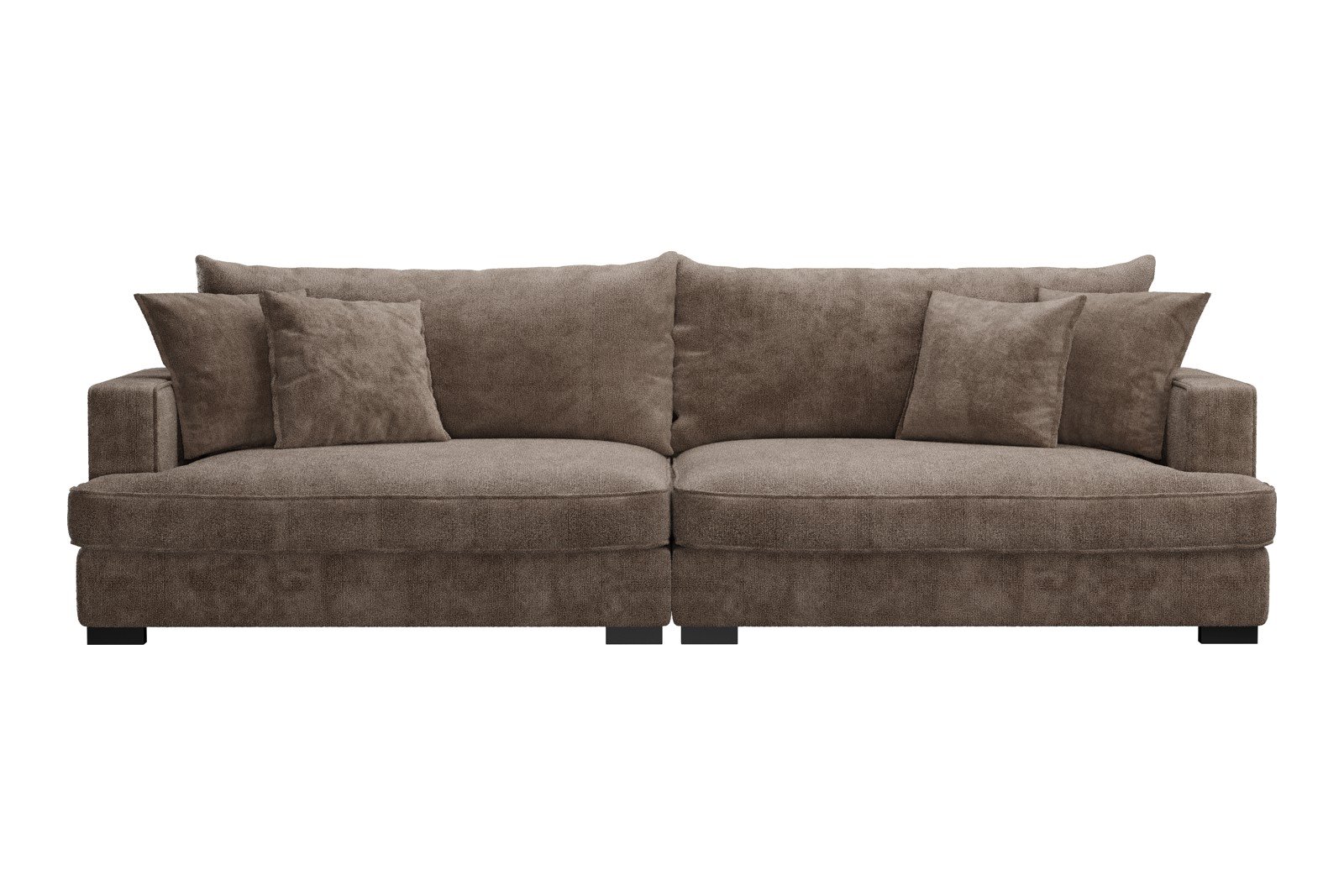 Rossi 4-seter sofa Tekstil Genesis 6 Mink, arm A med sorte ben. Std. Komfort.
