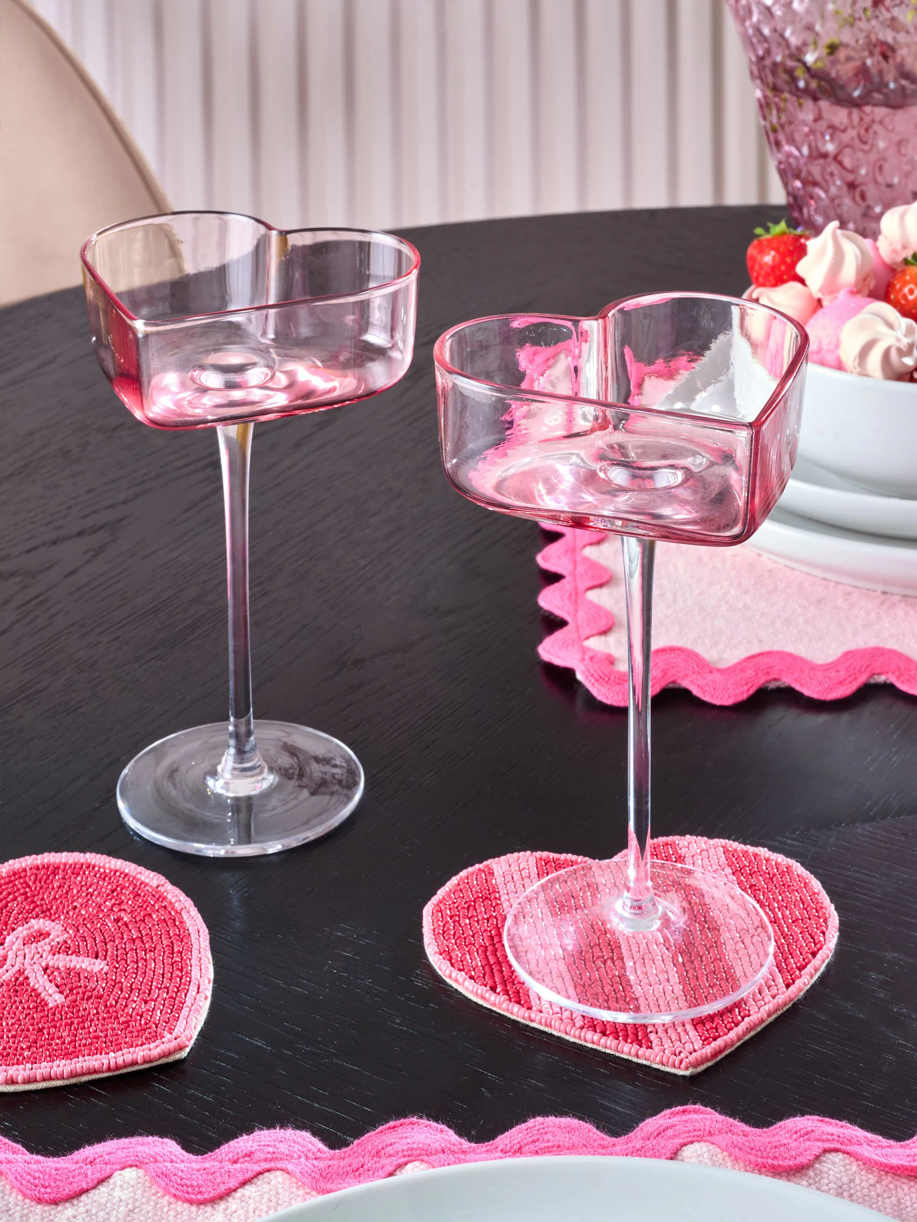 Set van 2 hart champagneglazen