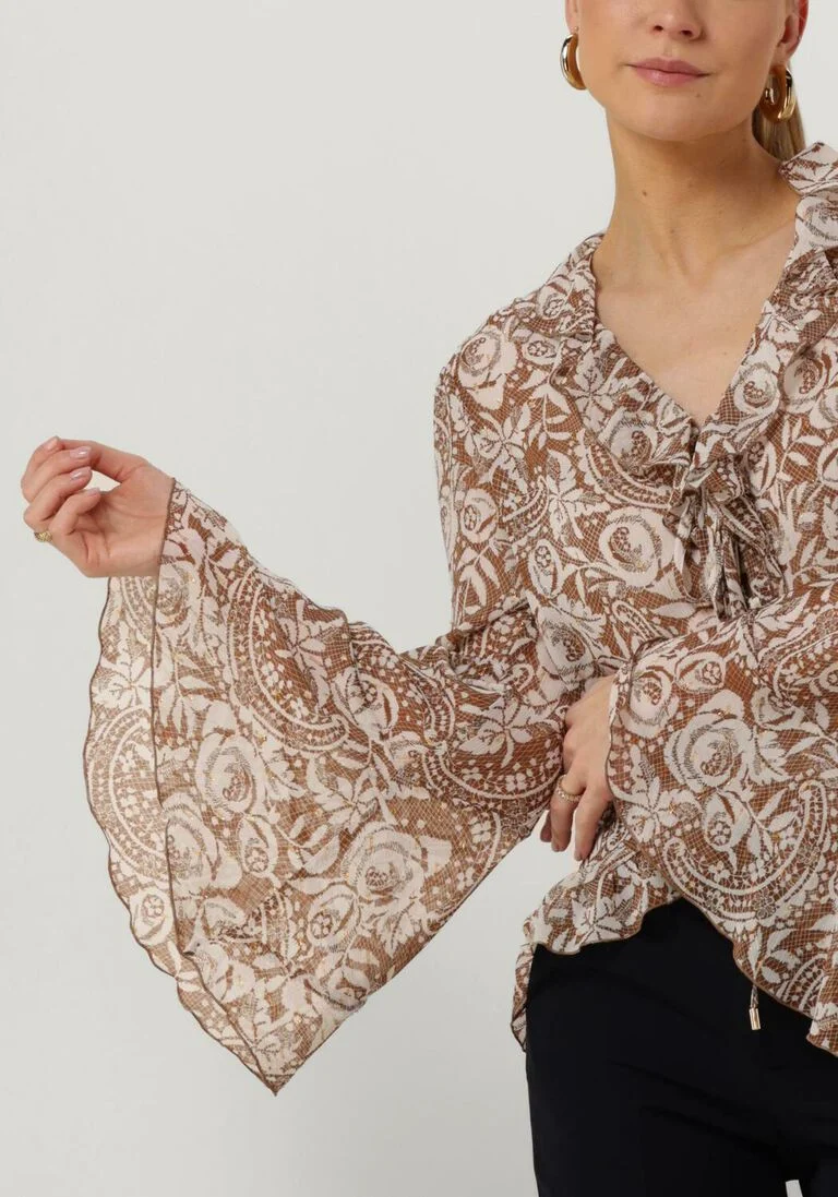 LIU JO beige liu jo blouse tess creponne lure
