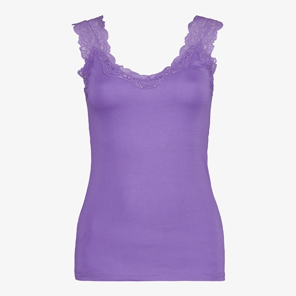 TwoDay dames singlet paars met kant