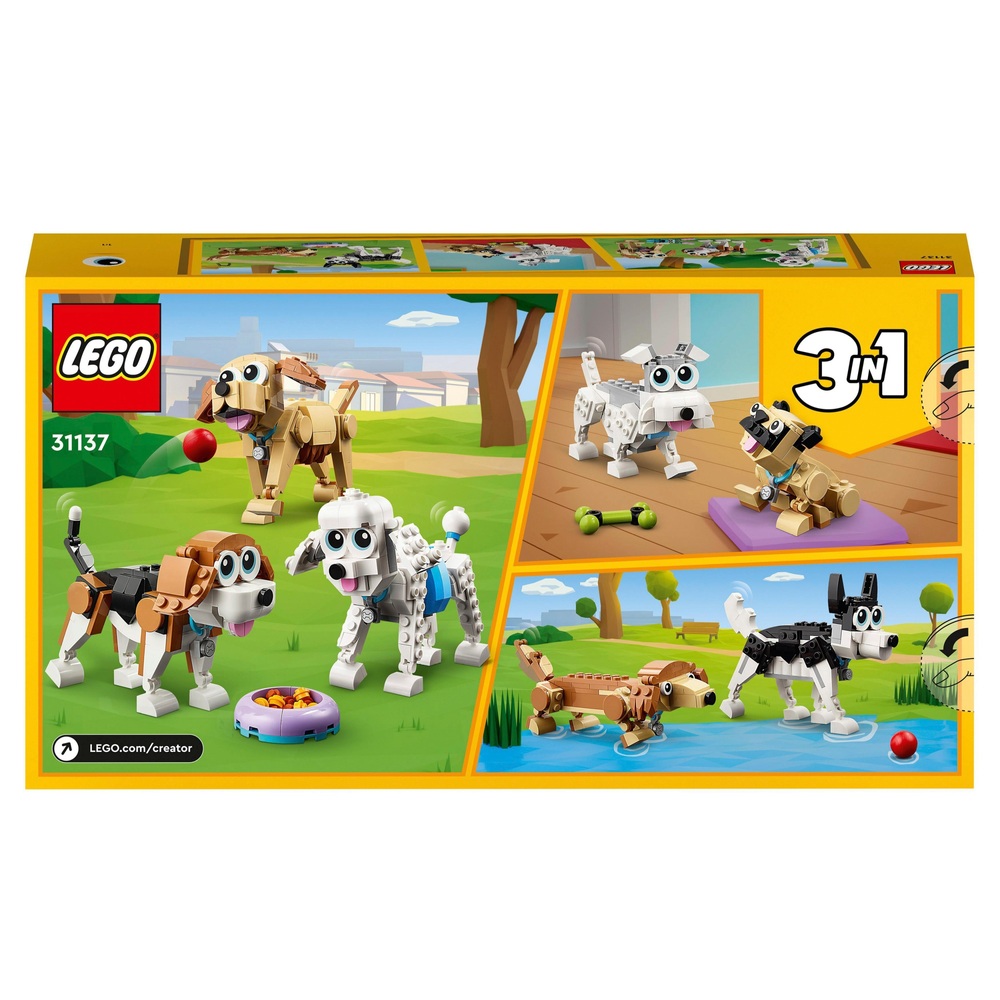 LEGO Creator 3-in-1 31137 Niedliche Hunde Tierfiguren Set
