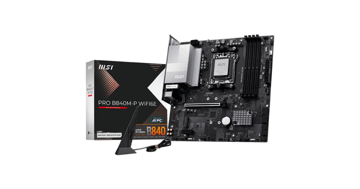 MSIPRO B840M-P WIFI6E socket AM5 moederbord  (Zwart/zilver)