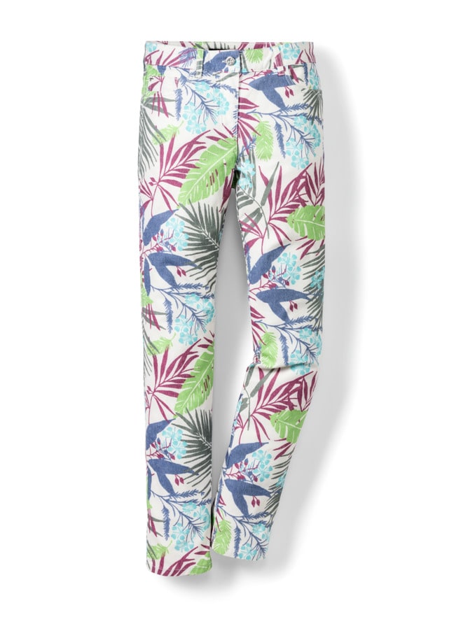 Baumwoll-Druckhose Palmenprint