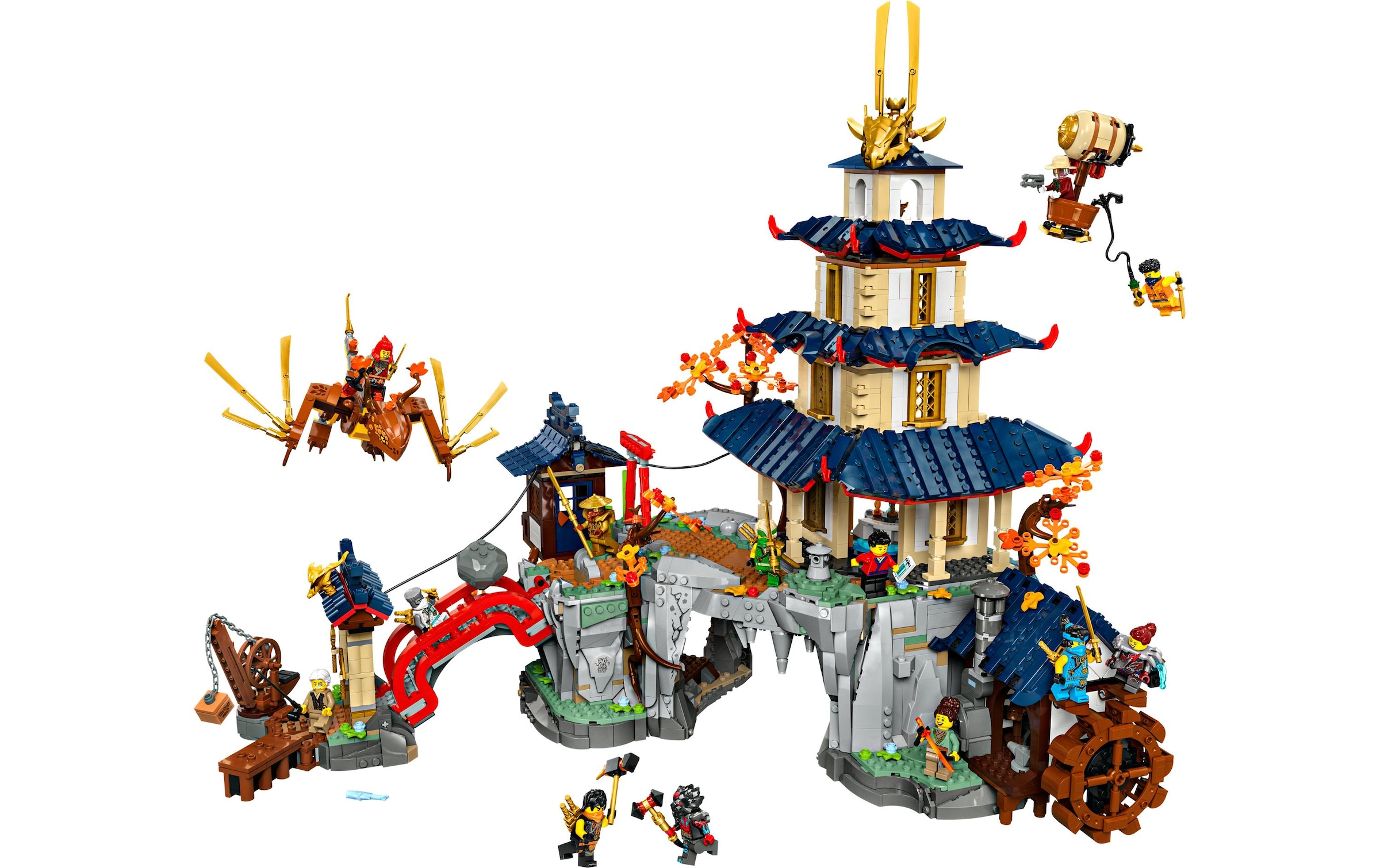LEGO® Spielbausteine »Ninjago Turnier-Tempelstadt 71814« Interaktives Ninja-Spielset mit drehbarer Wassermühle