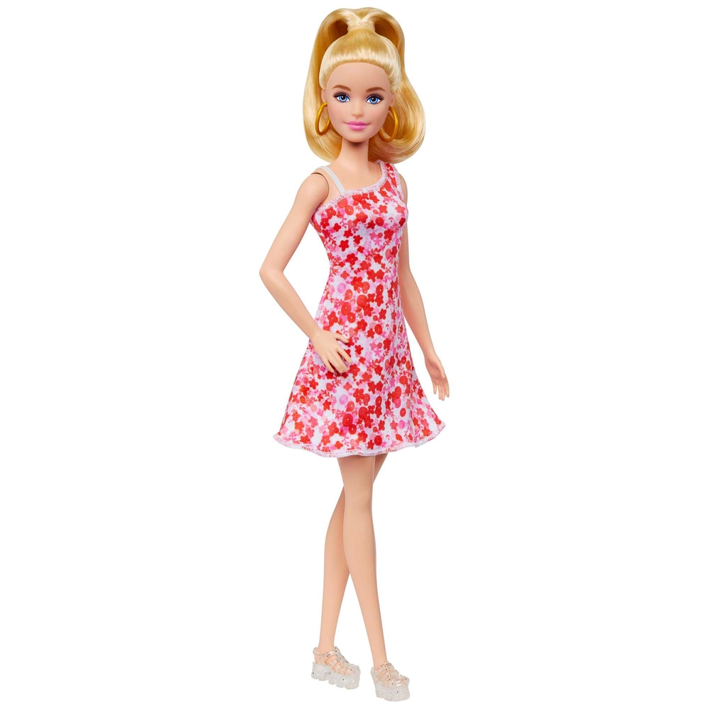 Barbie Fashionistas Puppe 205 – Blonder Pferdeschwanz und geblümtes Kleid