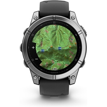 Montre connectée Garmin fenix E AMOLED 47mm Acier Silver avec bracelet Graphite