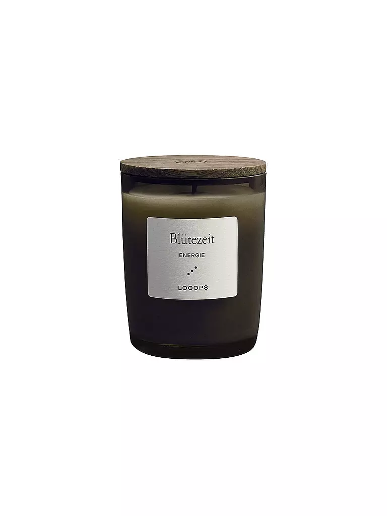 LOOOPS Duftkerze 75g BLÜTEZEIT  dunkelgrün