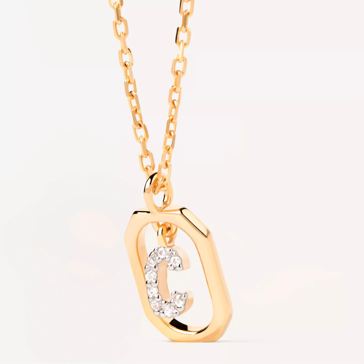 PDPAOLA Mini Letter C Halskæde 18 kt. Forgyldt Sølv CO01-514-U