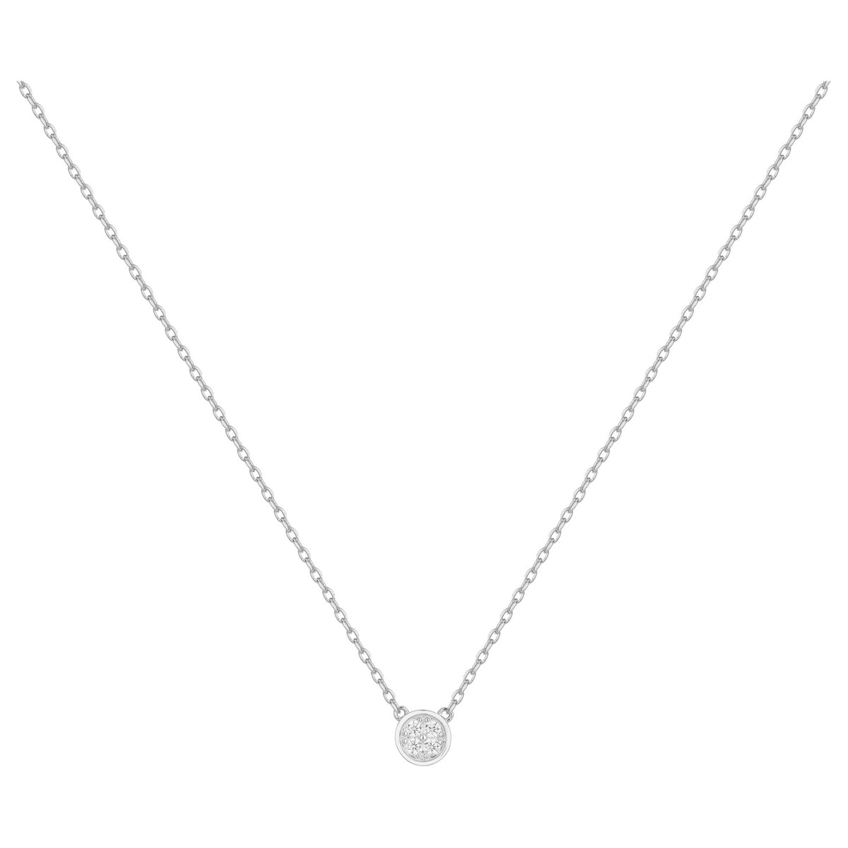 Collier mono-motif en Argent avec oxyde de zirconium blanc