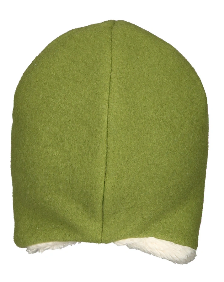 Woll-Mütze JONAS FLEECE mit Plüschfutter in moos/natur