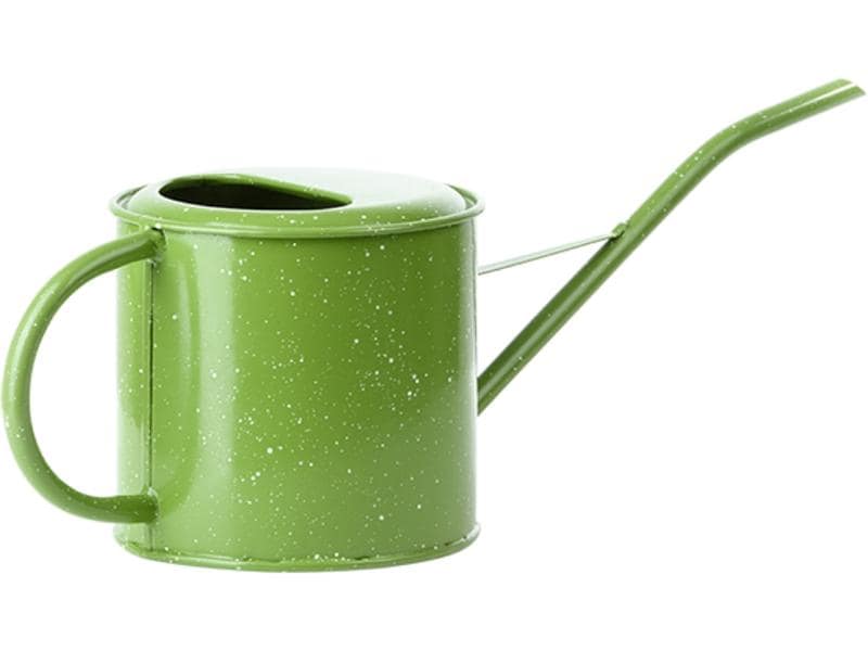 Esschert Design Giesskanne in Emaillelook 1.35 l, Grün Giessgefäss aus verzinktem Stahl