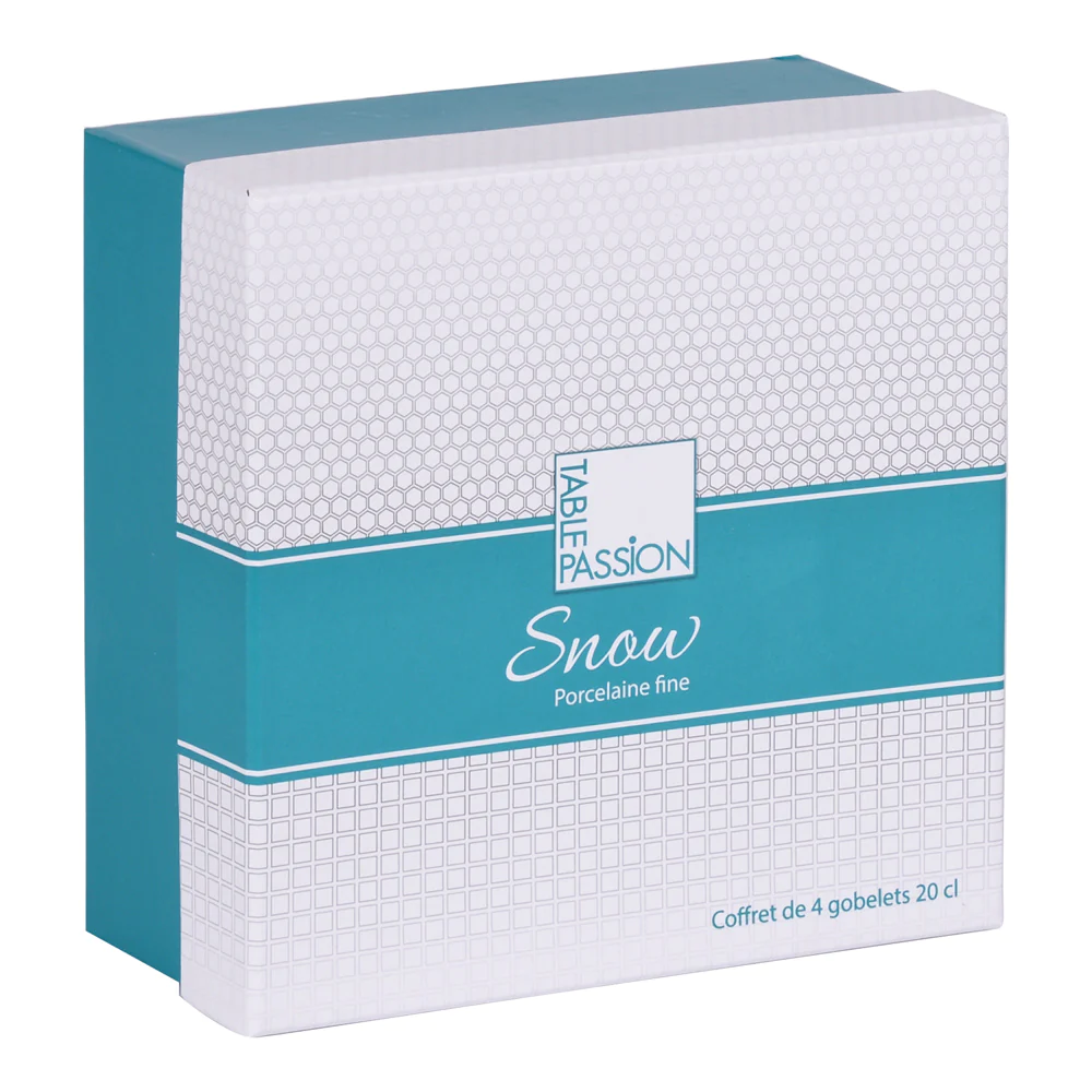 Coffret de 4 gobelets à thé Snow white 20 cl Table passion