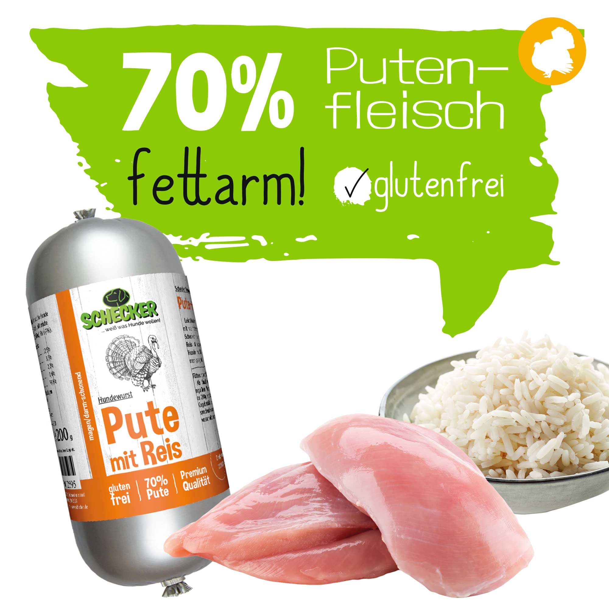 Schecker DOGREFORM Fleischwurst mit Pute und Reis - sensitive Hundewurst - Hundesnack