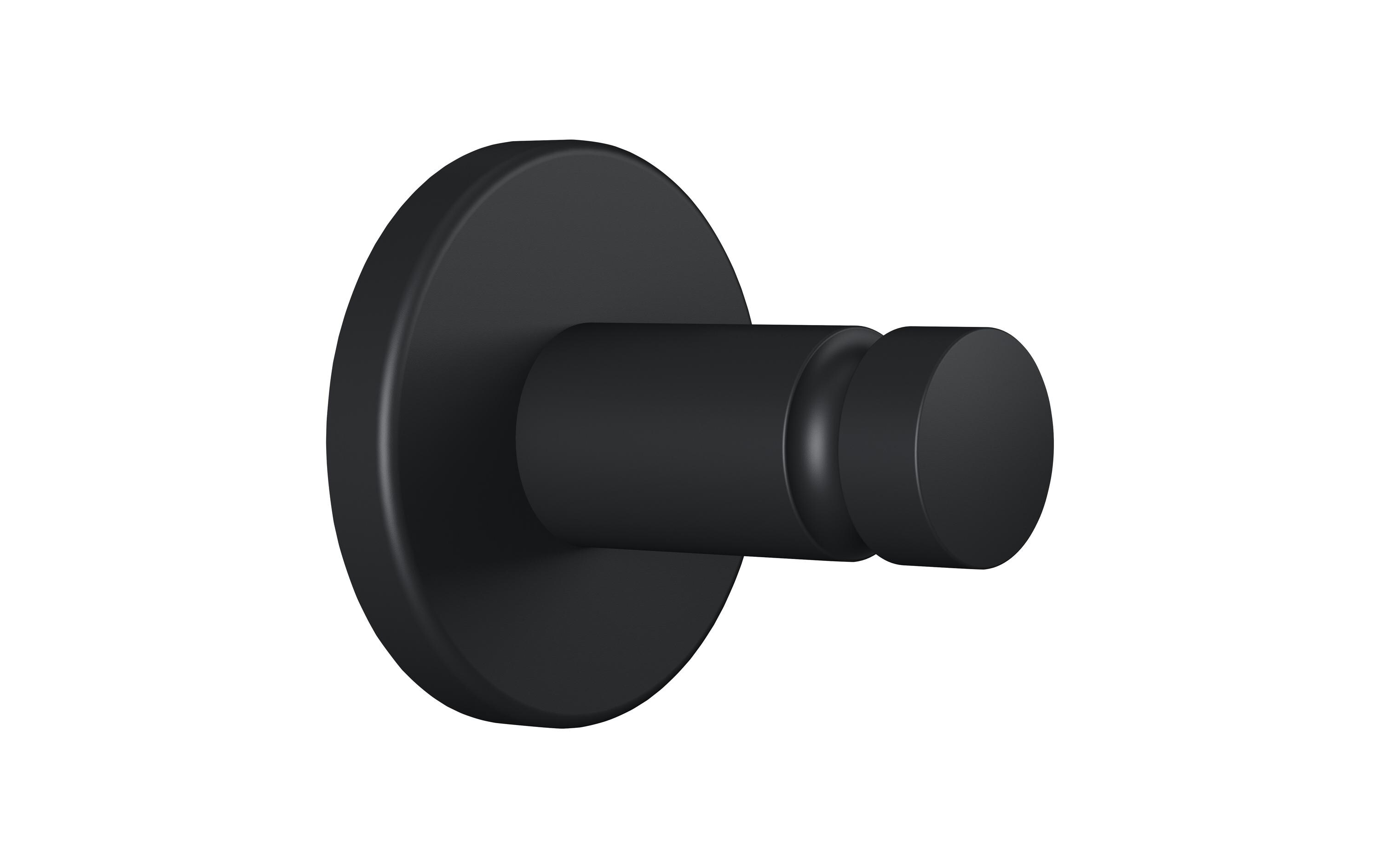 Haken Moon Black, SchwarzMatter Haken für Handtücher mit rundem Design, ohne Bohren inkl. Klebelösung