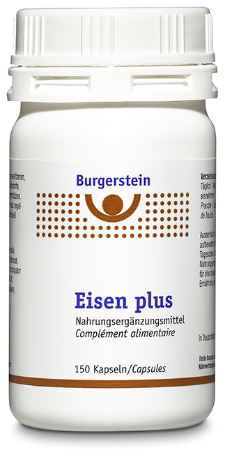BURGERSTEIN Eisen plus<br>150 Stück, Dose, Weichkapsel