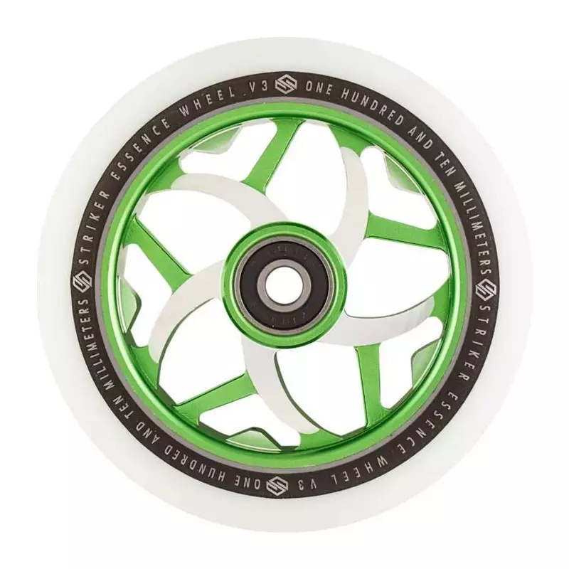 Striker Essence V3 Blanc Roue Trottinette Freestyle Vert 110mm