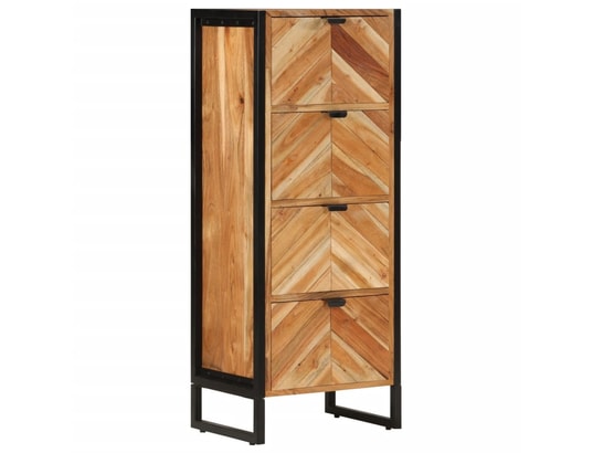 VIDAXL - Armoire de salle de bain bois massif d'acacia et fer