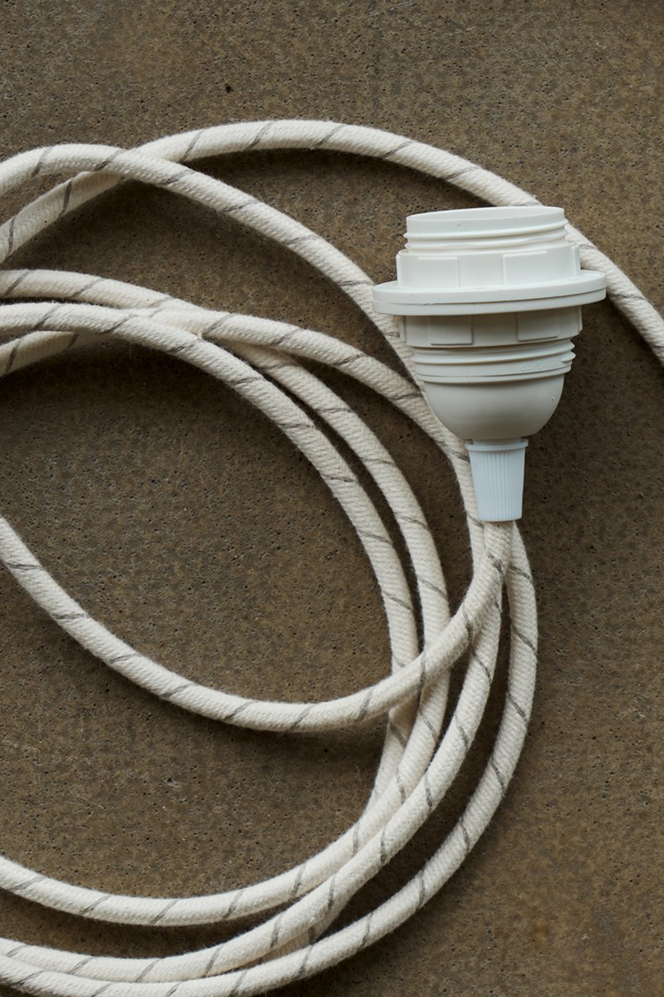 Plug-in pendellampe White | Tekstilkabel/termoplastisk fatning. 2,5 m. E27. | Terracotta, White | Creative Cables