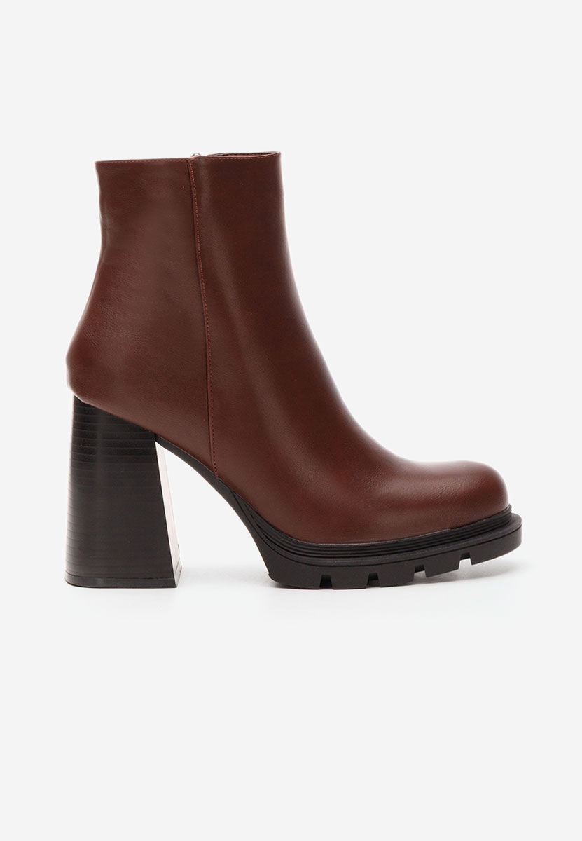 Bottines à gros talon bordeaux Neolia