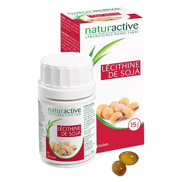 Lecitina de soja Naturaactive, 60 cápsulas