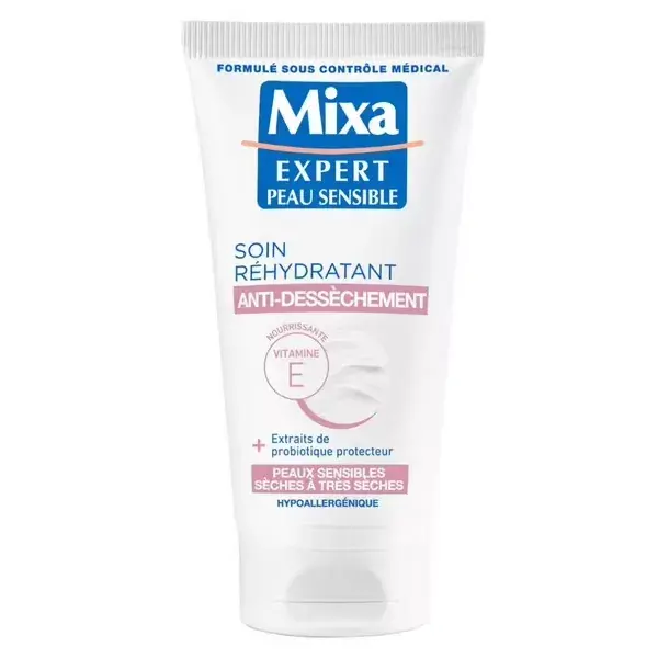 Hidratante facial Mixa e tratamento anti-ressecamento 50ml